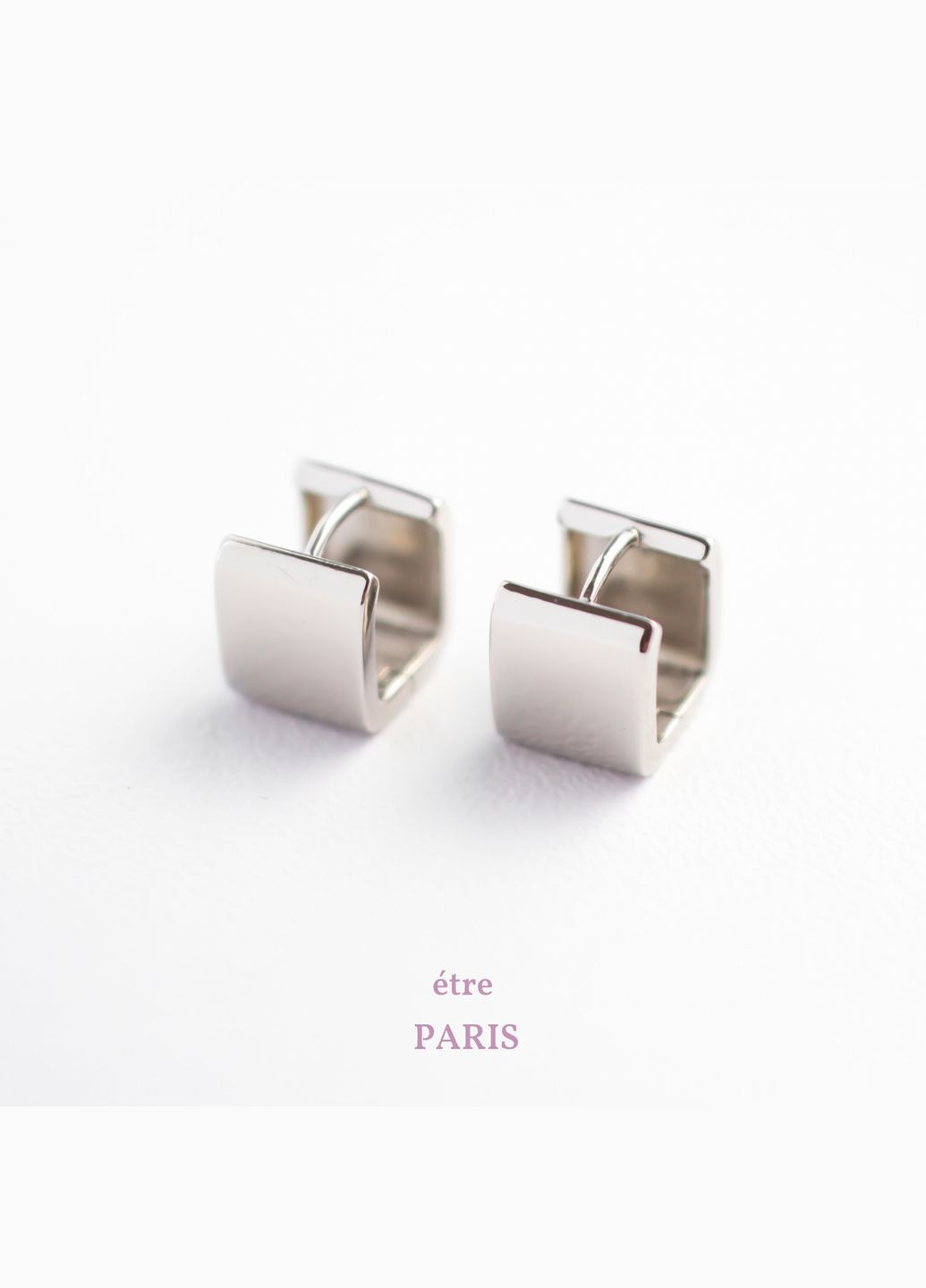 Срібні S925 сережки квадратні, модні стильні сережки без каміння мінімалістичні, подарунок дівчині на день народження СС23 Etre (292401693)