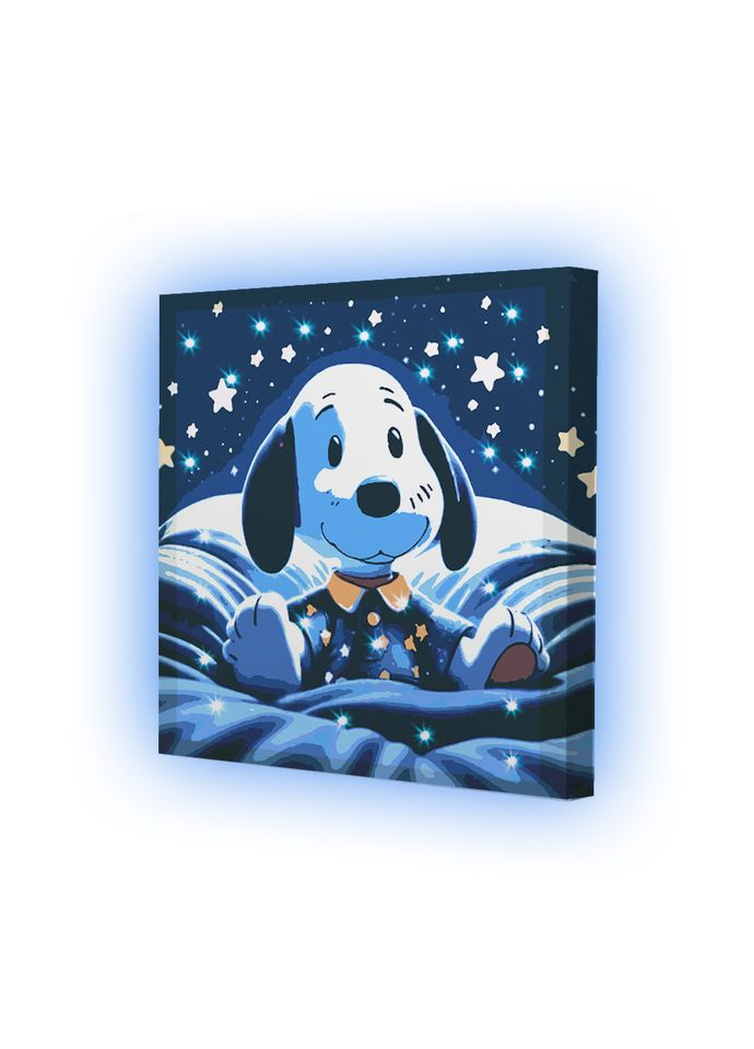 Картина по номерах зі світлодіодною підсвіткою для дітей Готовий до сну 25x25 см (ГР1-028) Riviera Blanca (316635714)