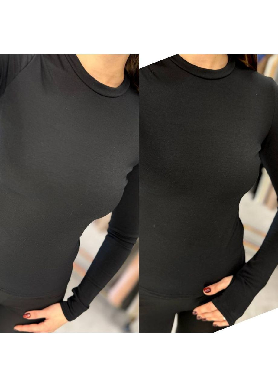 Женский теплый лонгслив из вискозы с начесом No Brand (366238493)