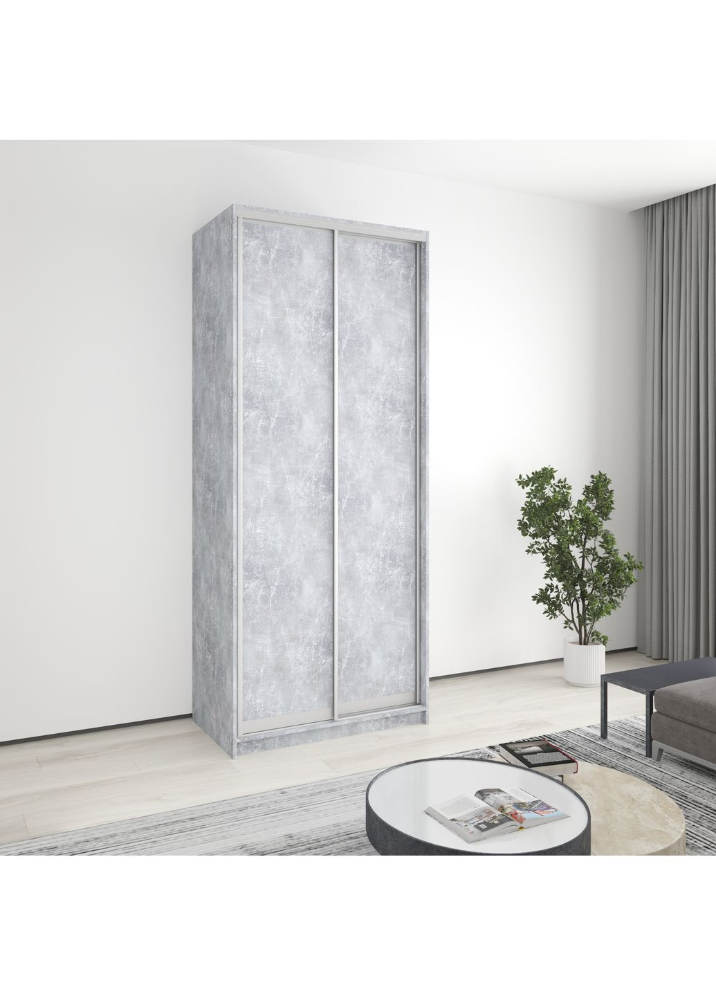 Шкаф-купе двухдверный Стандарт AL 2ДСП 100x60x240 см (MBS-3636) MebelStar (359449446)