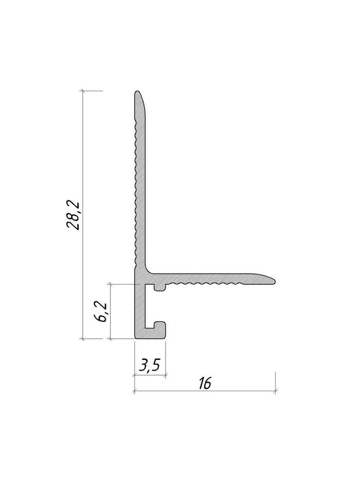 Антиплінтус високий алюмінієвий профіль сірий No Brand (363042581)
