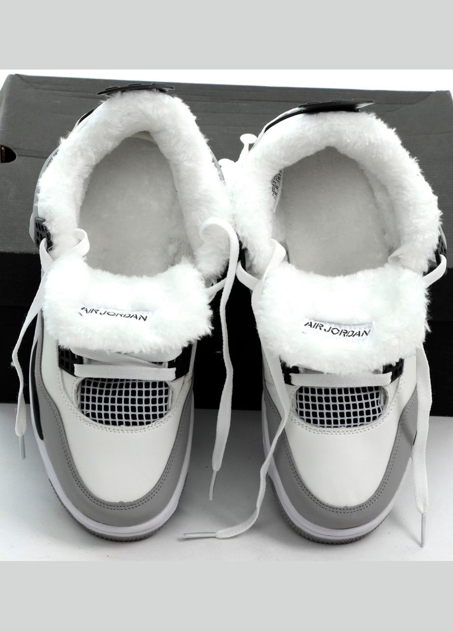Кросівки зимові жіночі Nike Air Jordan 4 winter gray white fur | Найк Аір Джордан 4 сірі білі з хутром No Brand сірі зими (308072585)