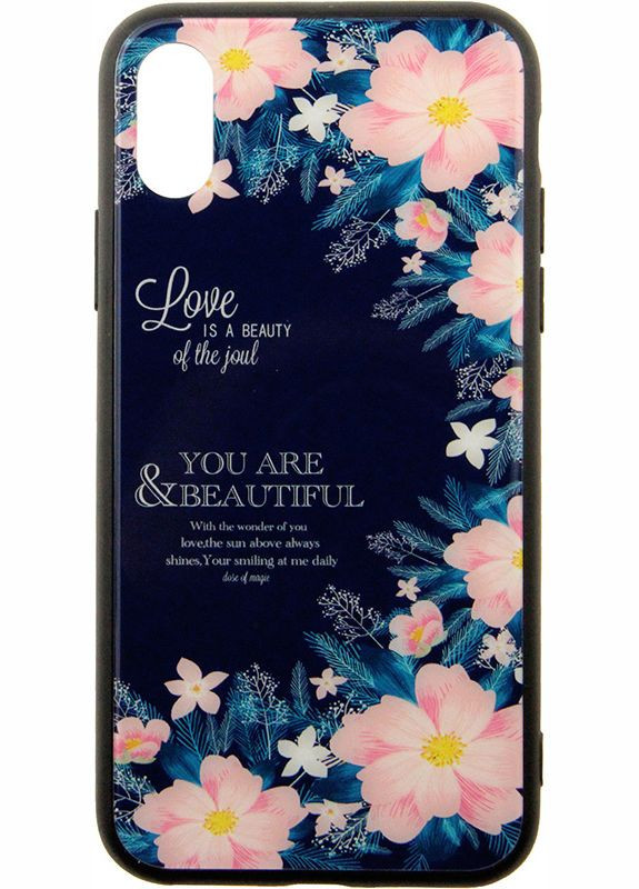 Чехолнакладка Glass Fashionable Case Apple iPhone XS Flower on Blue Toto (301782918)