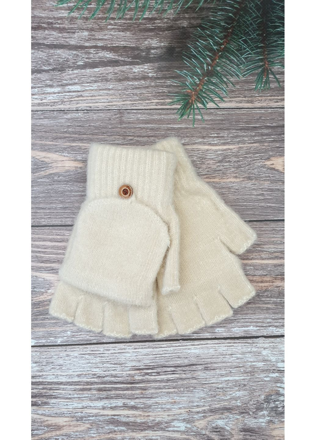 Жіночі ангорові рукавиці-мітенки No Brand (360534139)