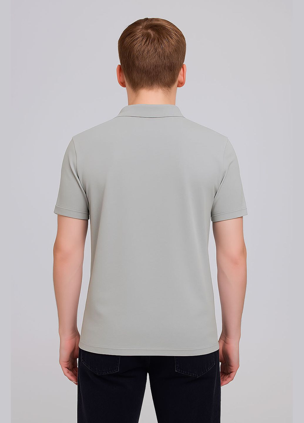 Сіра футболка polo premium якості сіра Garne