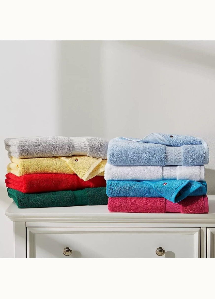 Tommy Hilfiger рушник банний modern american solid cotton bath towel червоний червоний виробництво -