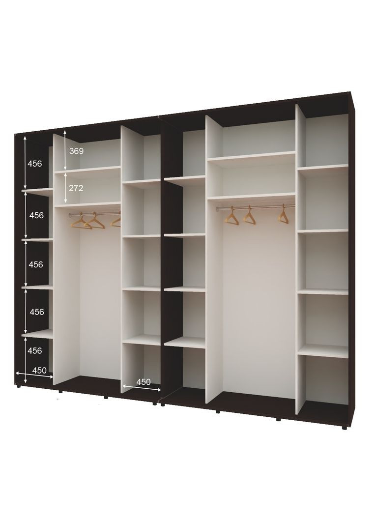 Шкаф-купе четырехдверный Комфорт Мебель 300*60*240 см Венге 4 двери ДСП Макси Комфорт Меблі (360471389)