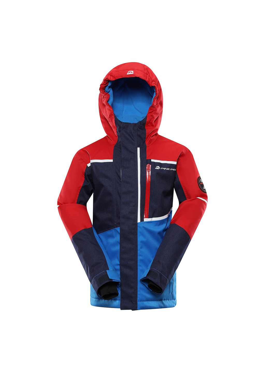 Комбинированная демисезонная куртка детская melefo красный-синий Alpine Pro