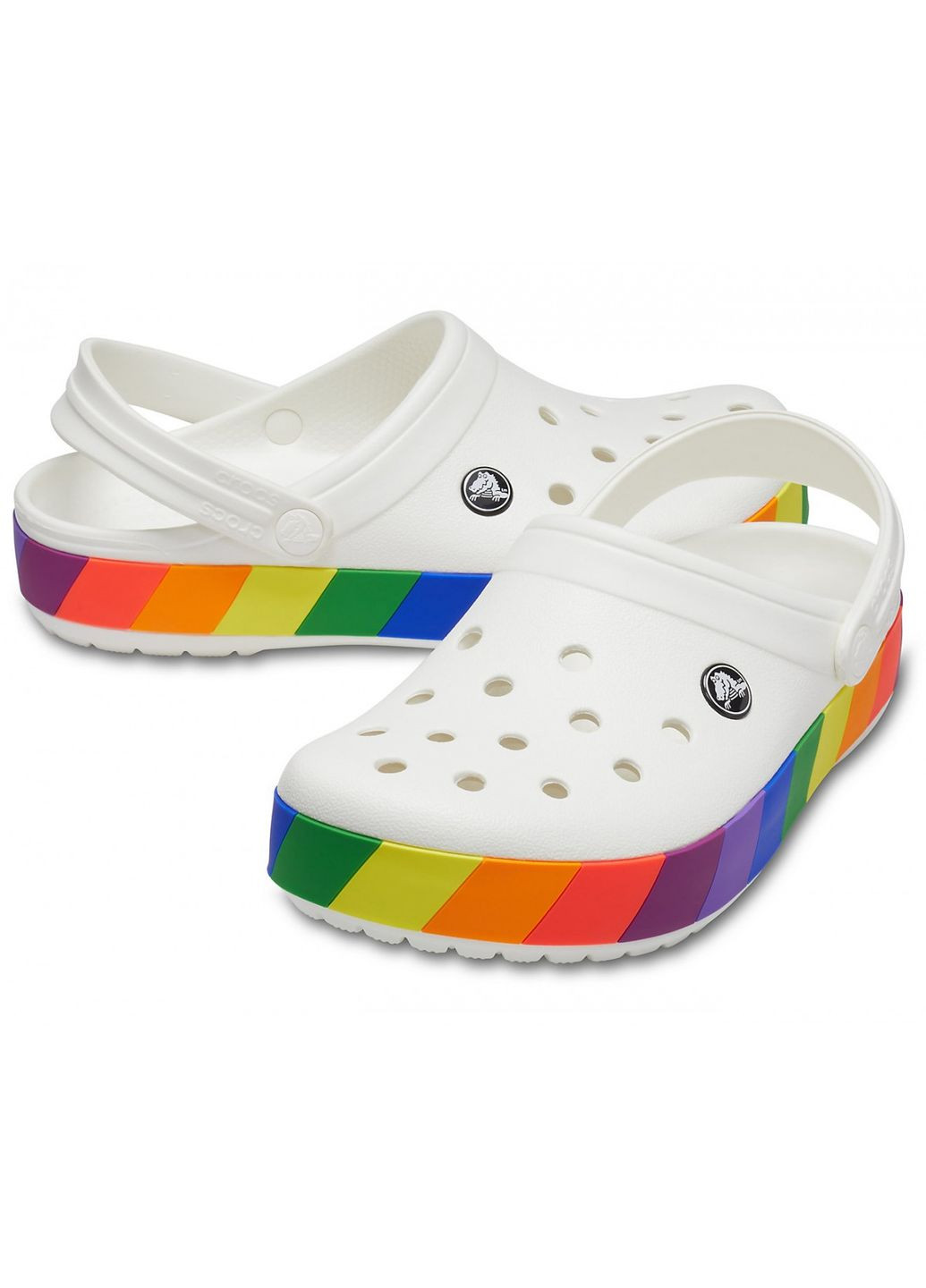 Сабо Crocband Rainbow Block Clog White M4W6-36-23 см 206361-W Crocs (281158577)