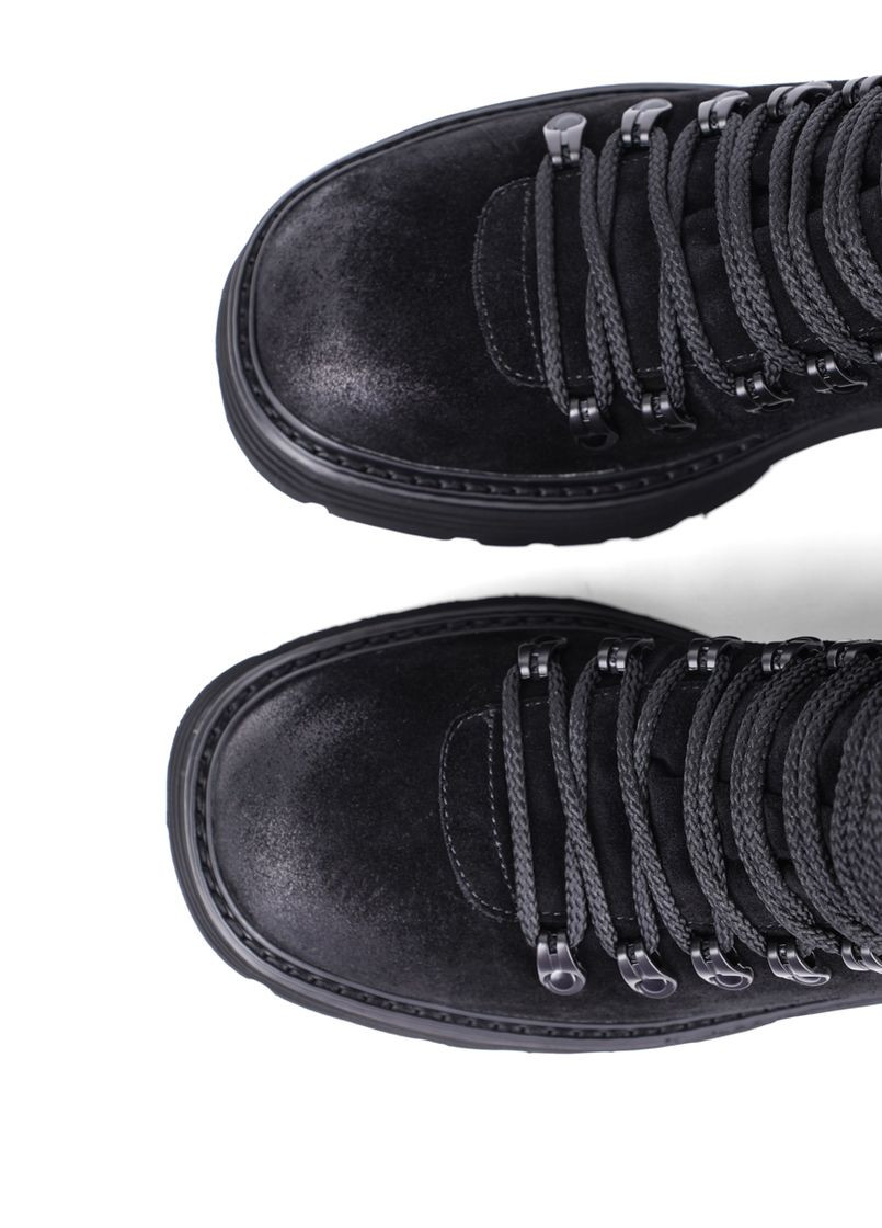 Зимние женские ботинки 2405-562-1 черный велюр MIRATON тканевые