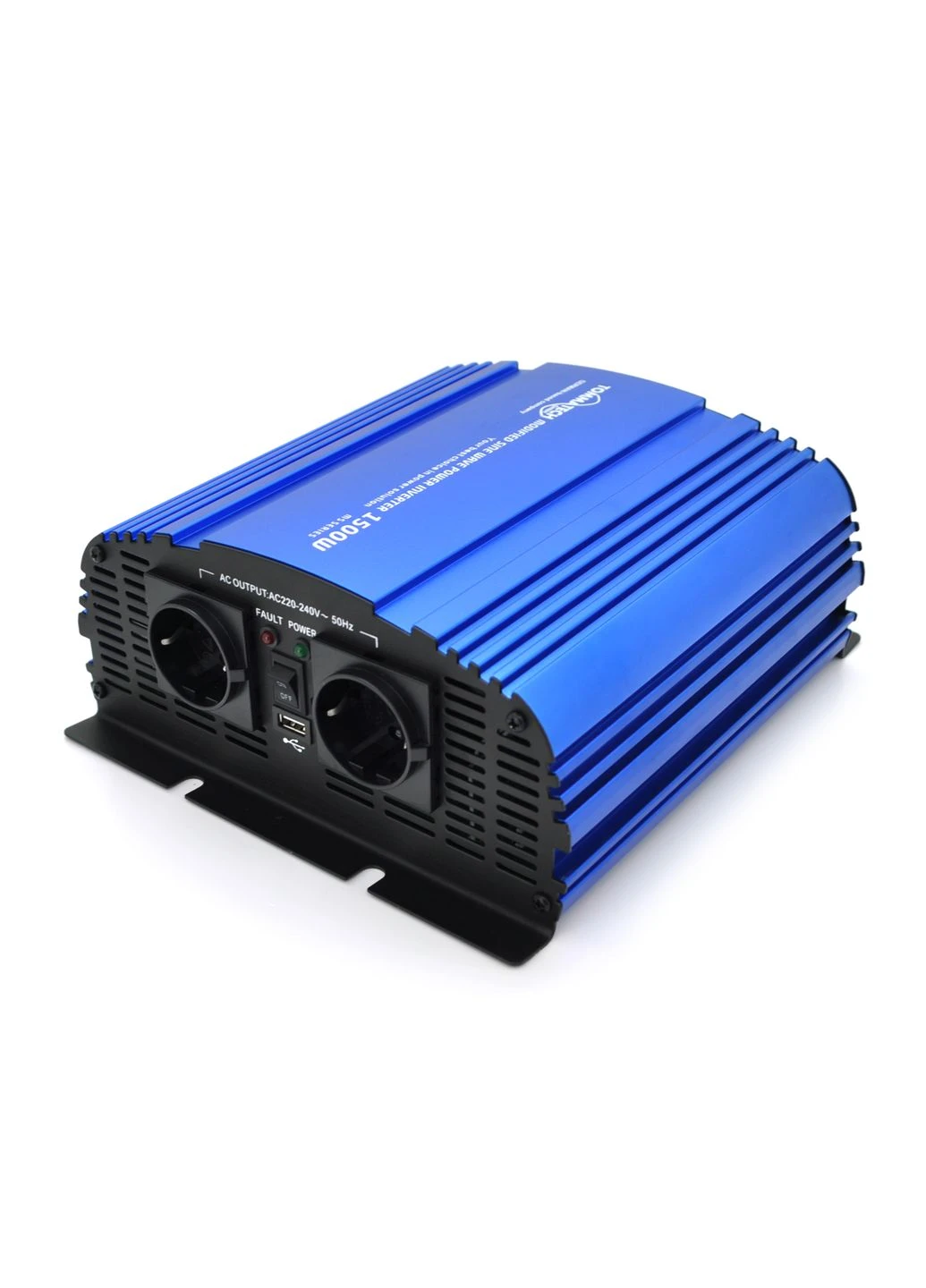 Інвертор напруги MS-1500, 12V/220V, 1500W з апроксимованою синусоїдою, 2Shuko, USB, клемні дроти, 6 запобіжників, Q4 TommaTech (332616081)