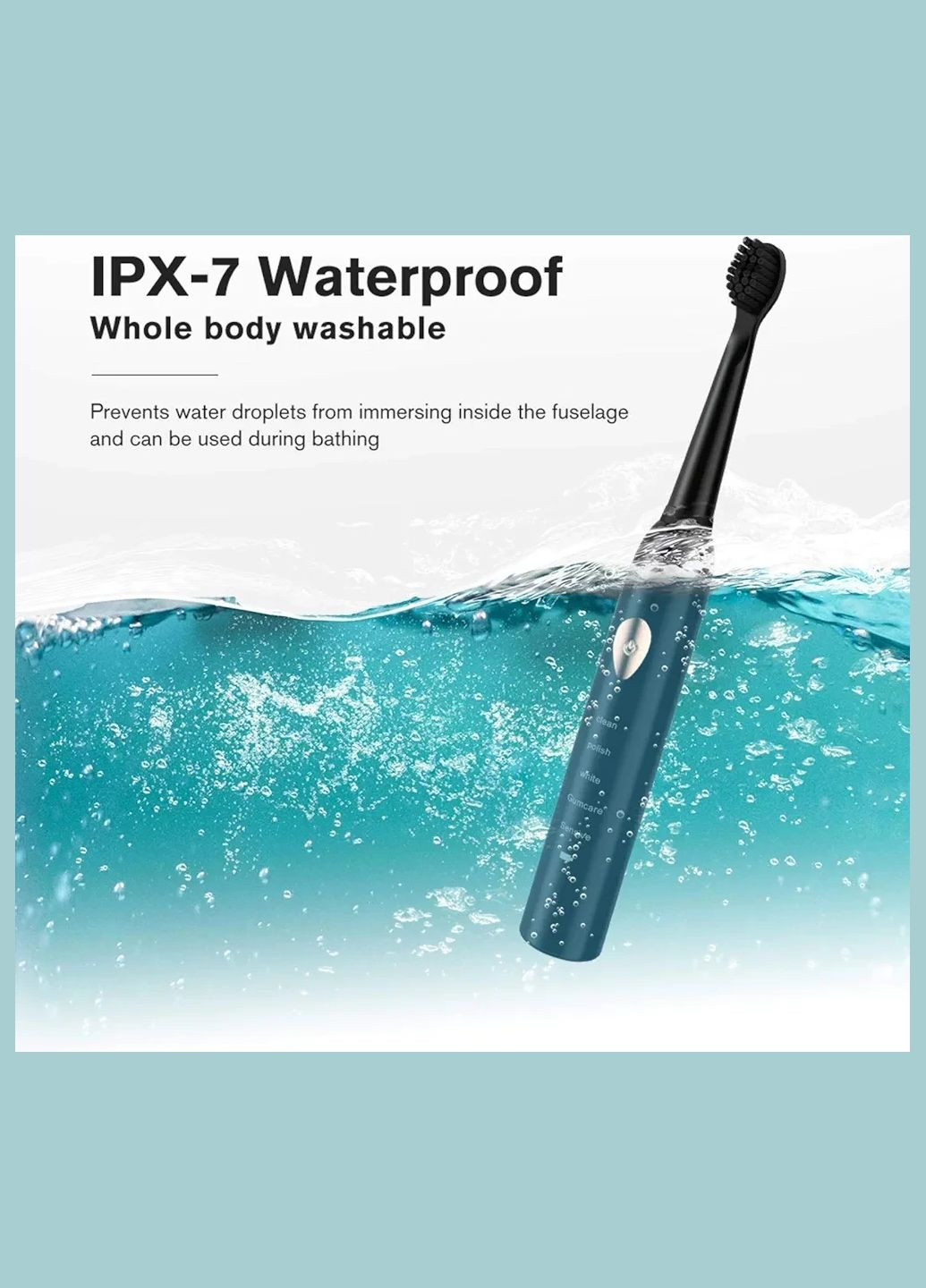 Ультразвукова зубна щітка JD005 з 3 змінними насадками та 5 режимами роботи No Brand (350891011)