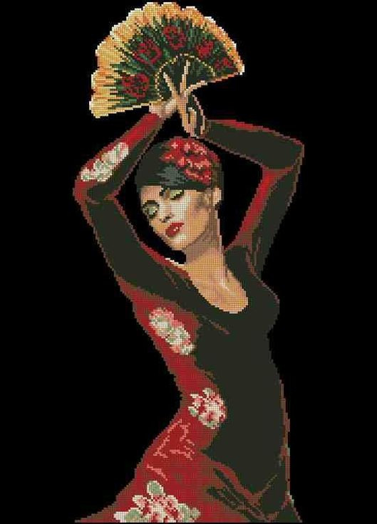 Набор для вышивки крестиком. Размер: 18*40 см. Испанский танец Лоскуток (315362137)