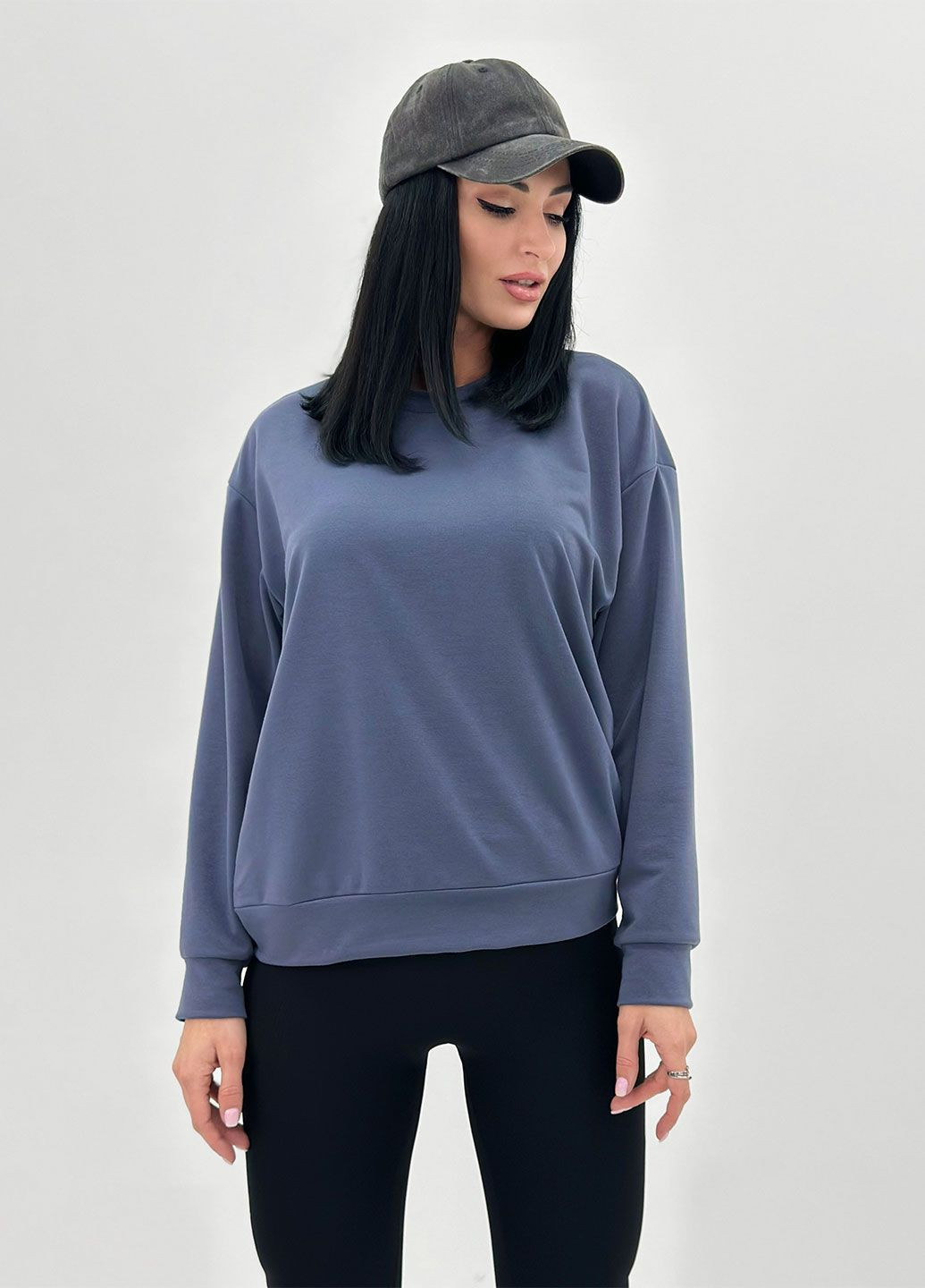 Графітовий базовий світшот з двонитки Fashion Girl однотонний (290111739)