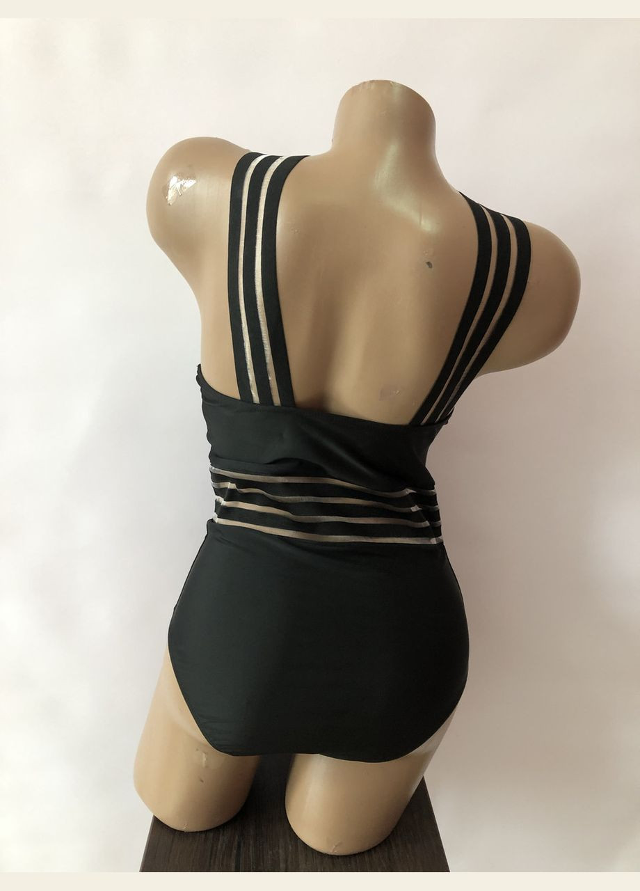 Черный летний женский сплошной купальник монокини цельный купальник (6-61) No Brand