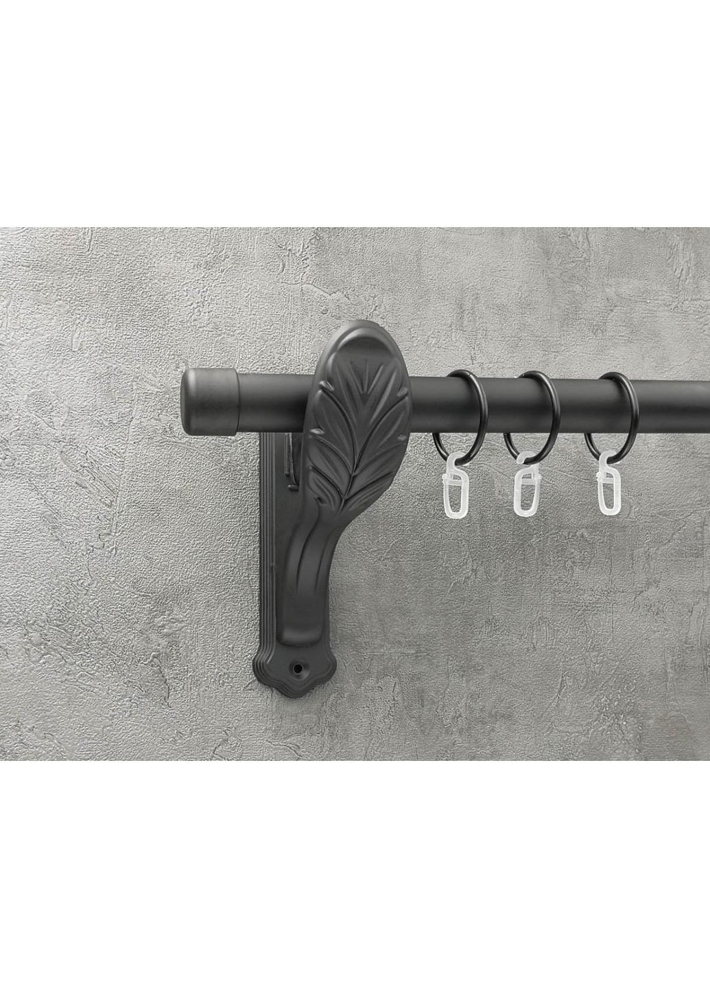 Карниз Заглушка гладка штанга одинарний ретро 25 мм 400 см Чорний матовий Quadrum (352782559)