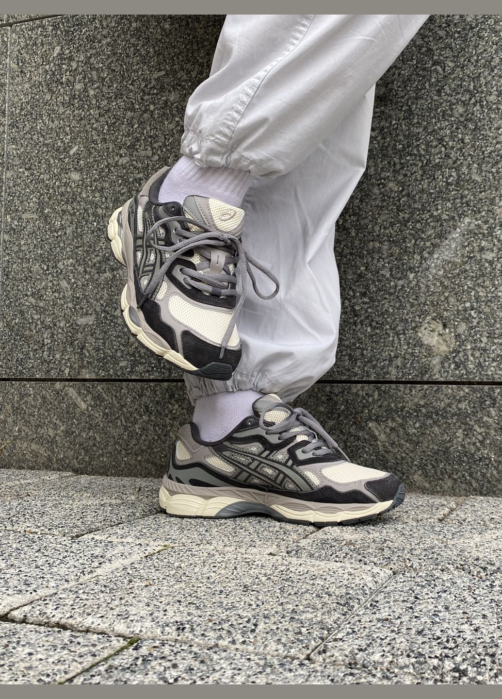 Сірі Осінні кросівки чоловічі і жіночі asics gel-nyc grey | асікс гель-нюк сірі No Brand