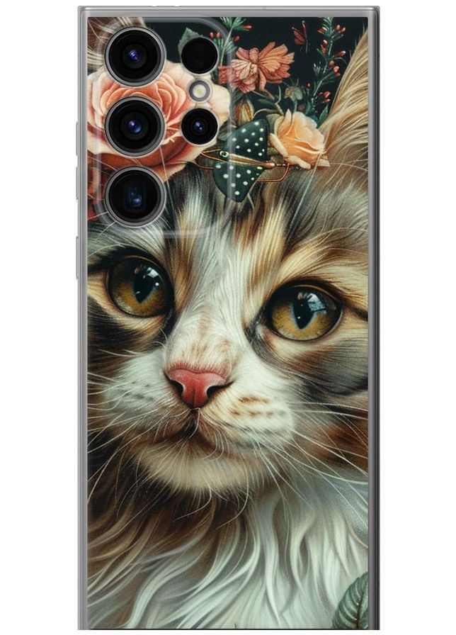 Силіконовий чохол 'Cats and flowers' для Endorphone Samsung Galaxy S24 Ultra (287273237)