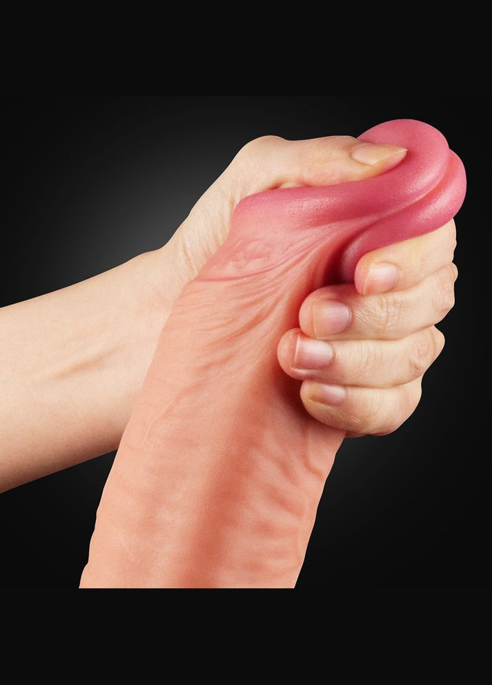 Фалоїмітатор реалістичний - Dual-Layered Silicone Cock 12" Flesh - Реалістичні фалоімітатори і ділдо Lovetoy (336946381)