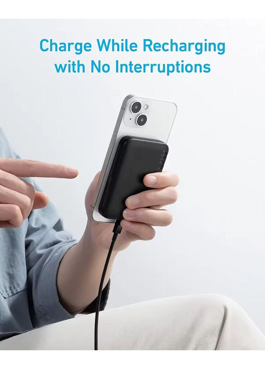 Магнітна батарея MagGo 321 Magnetic Magsafe Powerbank 5000mAh Павербанк з бездротовою зарядкою Anker (349824359)