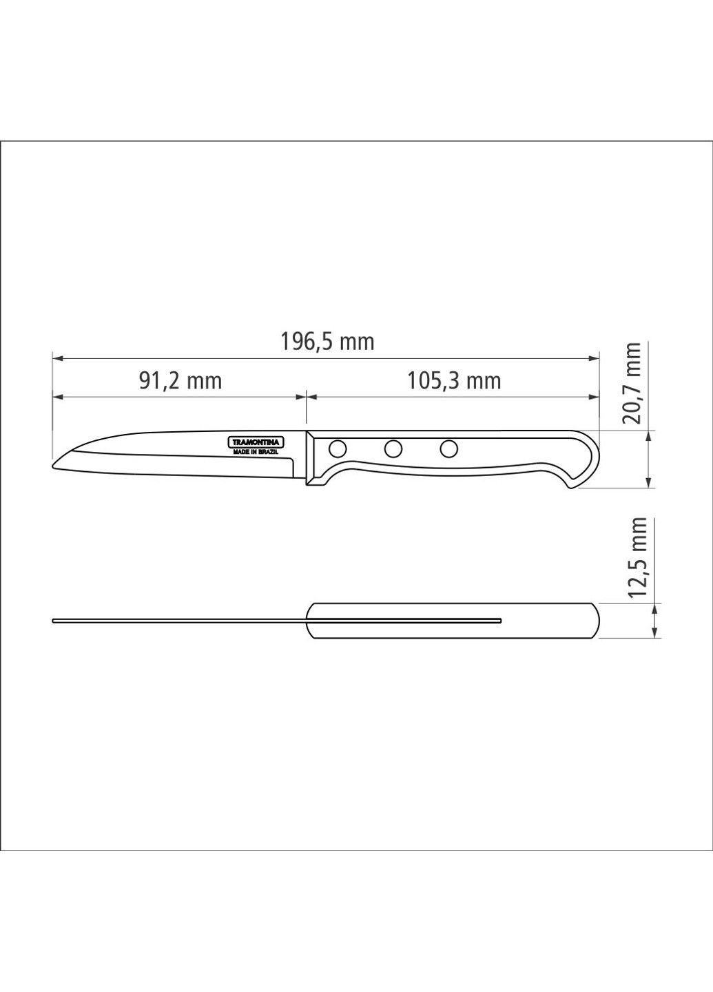 Ніж для овочів Polywood, 76 мм 21121/193 Tramontina (373414571)