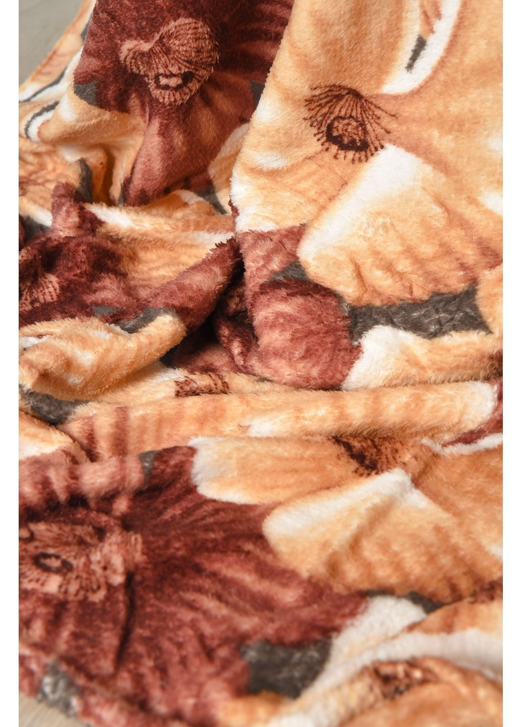 Плед бежевого кольору з принтом розмір 150*200 Let's Shop (362082635)