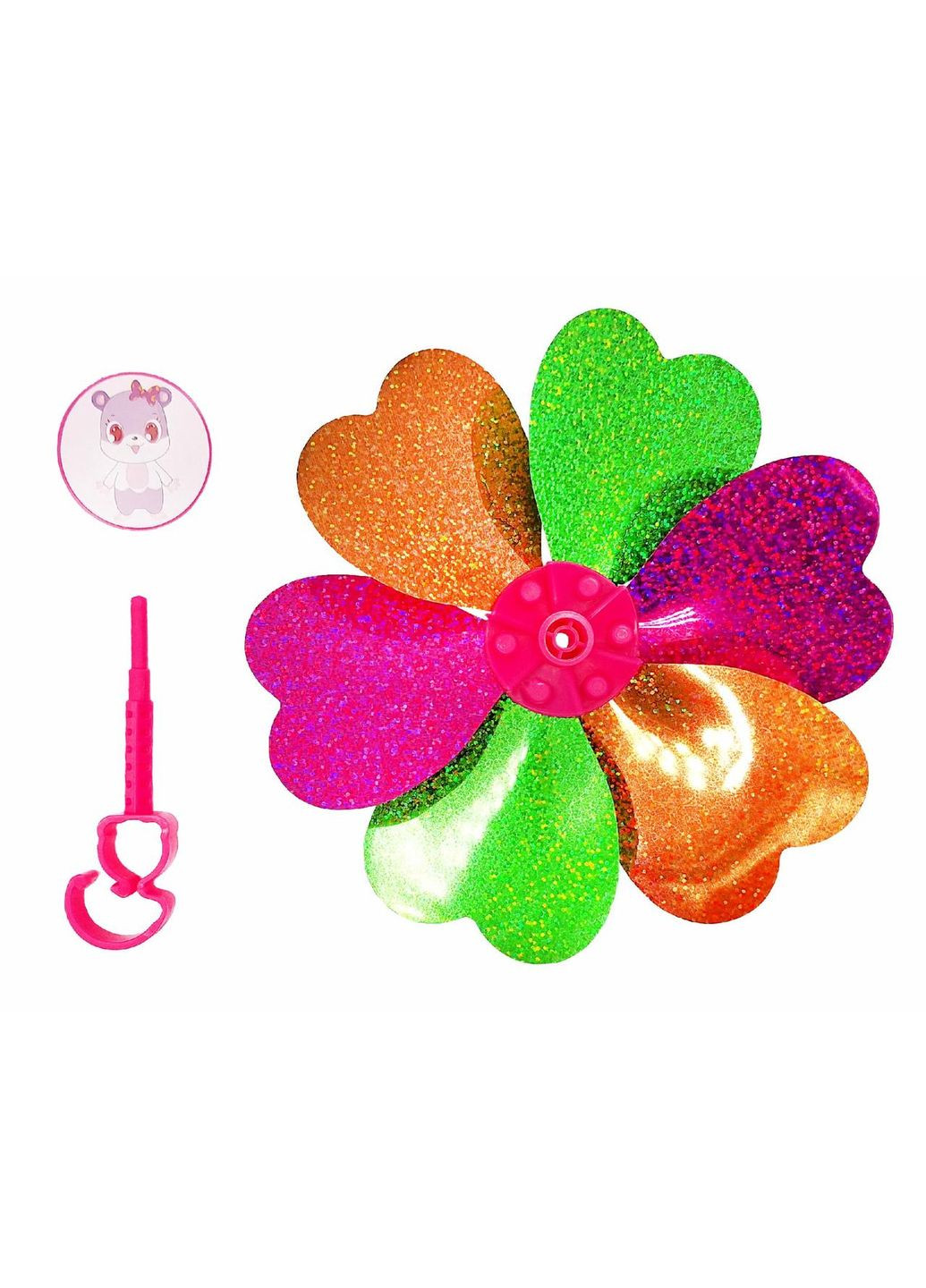 Вітрячок дитячий з кріпленням на кермо самоката / велосипеда рожевий (G0001045) No Brand (355803061)