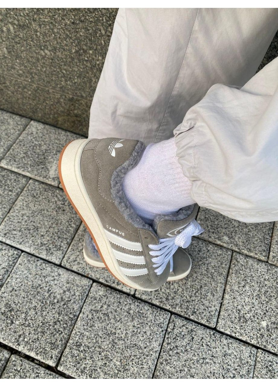 Сірі Зимовий кросівки чоловічі adidas campus 00s fur grey white адідас кампус No Brand