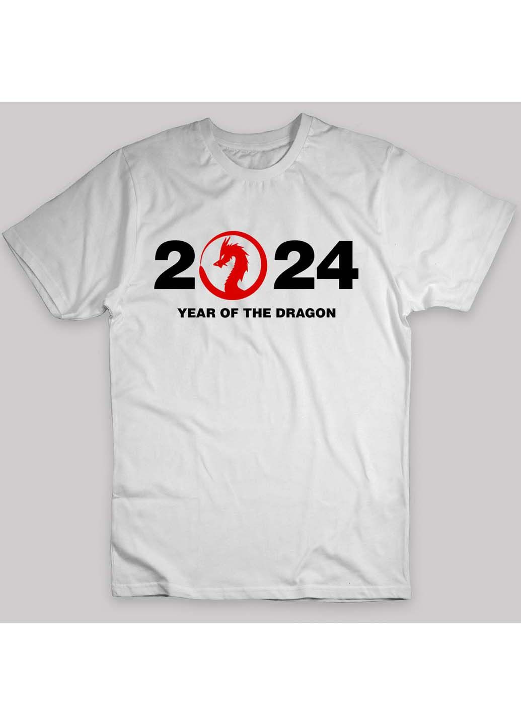 Біла футболка 2024 year of the dragon. 2024 рік дракона Кавун