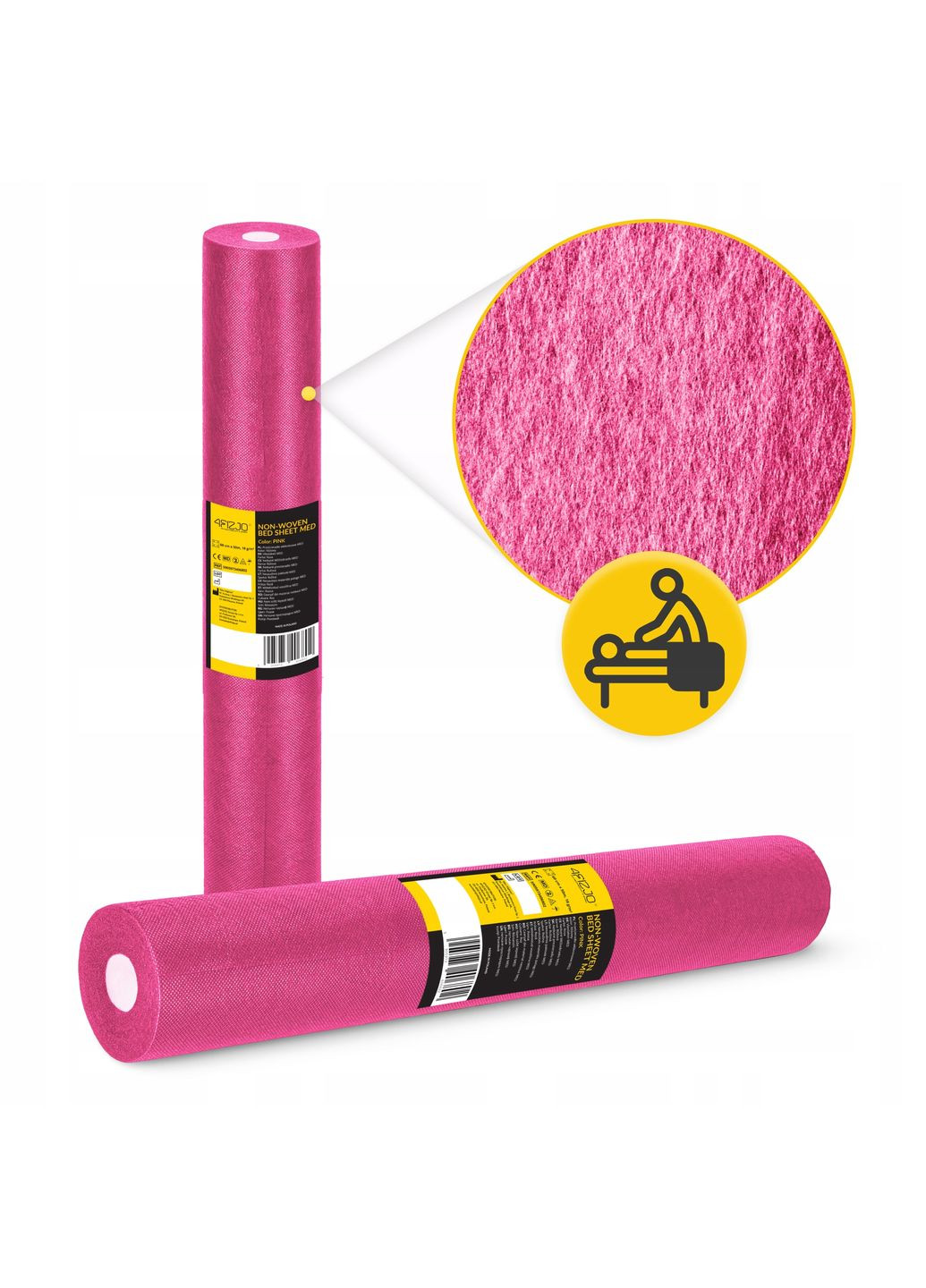 Простирадло одноразове 50 м x 60 см в рулоні 18 г/м² Pink () 4FIZJO P-5905973406802 (361894226)