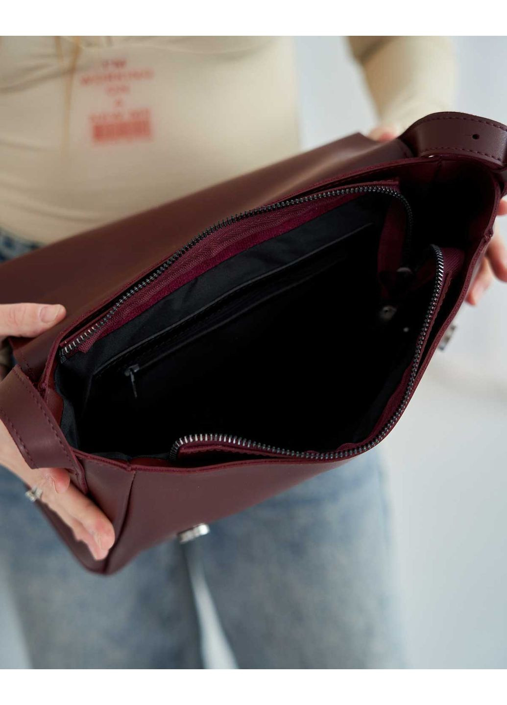 Женская сумочка Лилит бордовая натуральная замша сумка для женщин с магнитом и молнией ProDobro (367264112)