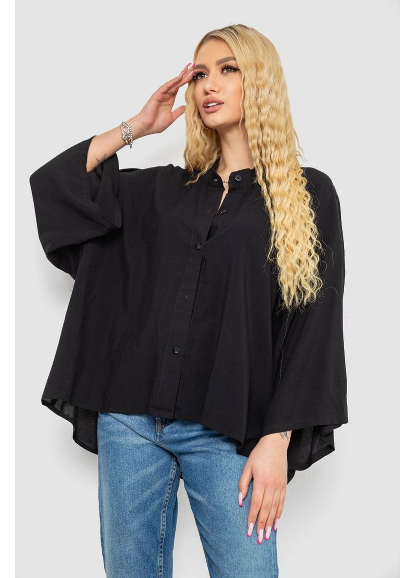 Чёрная рубашка женская свободного кроя Sport Line