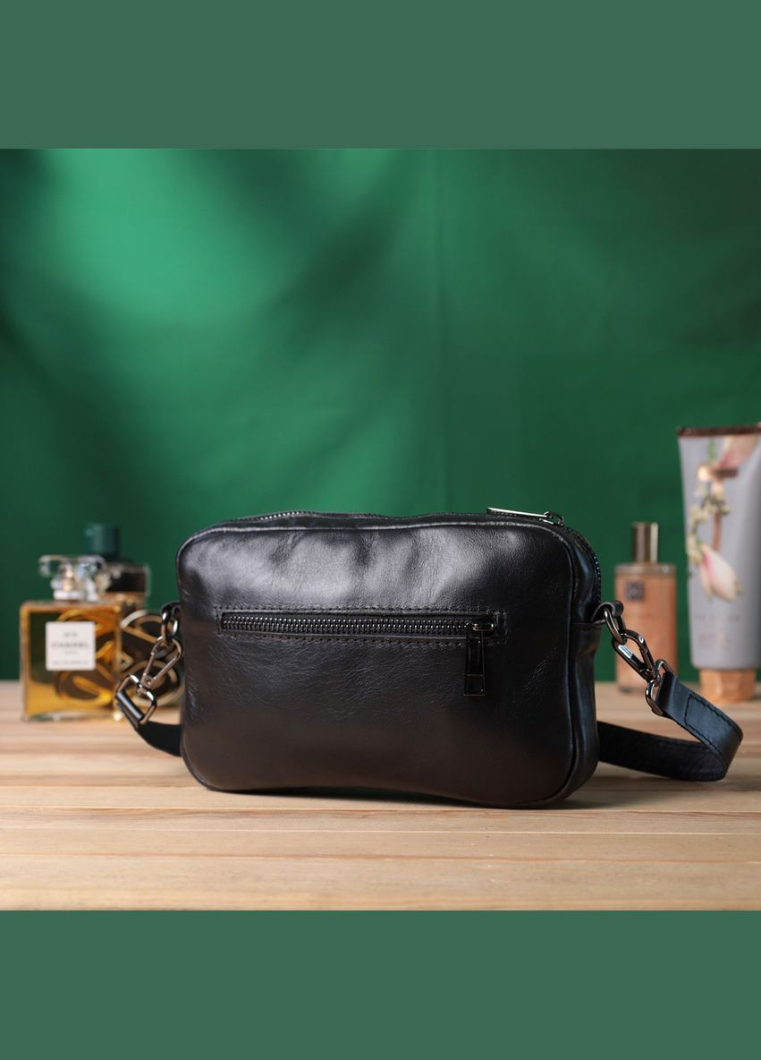 Классическая сумка кросс-боди из гладкой натуральной кожи 22841 Черная Shvigel (329198640)