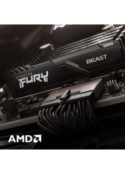 Набор FURY Beast 16GB DDR4 3200MHz Black (KF432C16BBK2/16WP) Kingston (368575750)