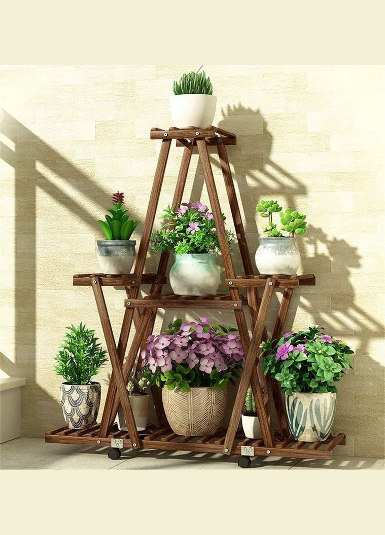 Подставка для цветов из дерева Шербур капучино (ЦВТ-005409) No Brand (328226802)