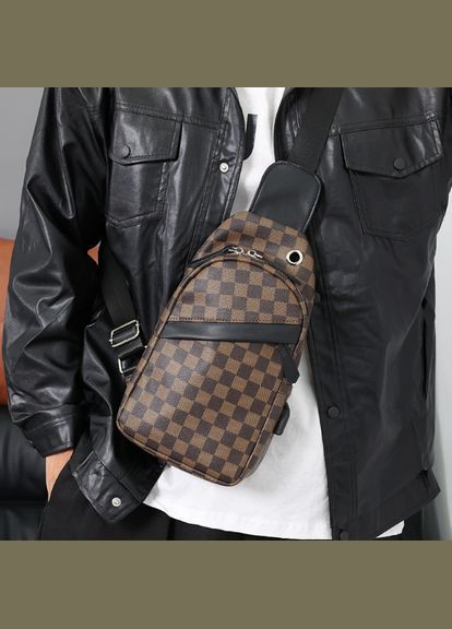 Чоловічі сумки бананка слінг Коричневий No Brand (301212189)