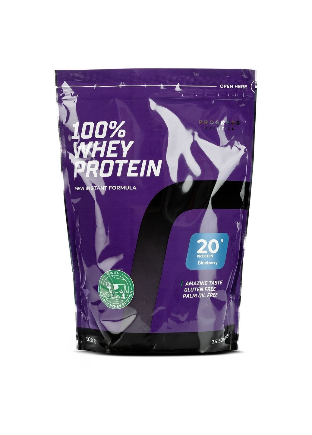 Протеїн 100% Whey Protein, 920 грам Чорниці Progress Nutrition (293421306)