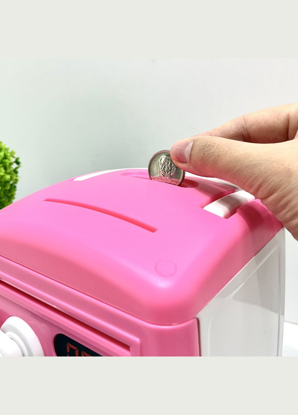 Сейф-копилка детская со сканером отпечатка пальца и кодовым замком затягивает купюры звук подсветка (MK 5411) No Brand (302748223)