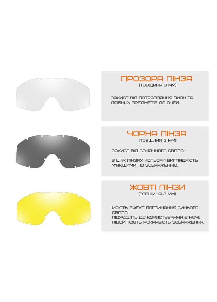 Тактична захисна маска з лінзами товщиною 3 мм Олива (сертифікація ANSI Z87.1) Daisy (329741370)