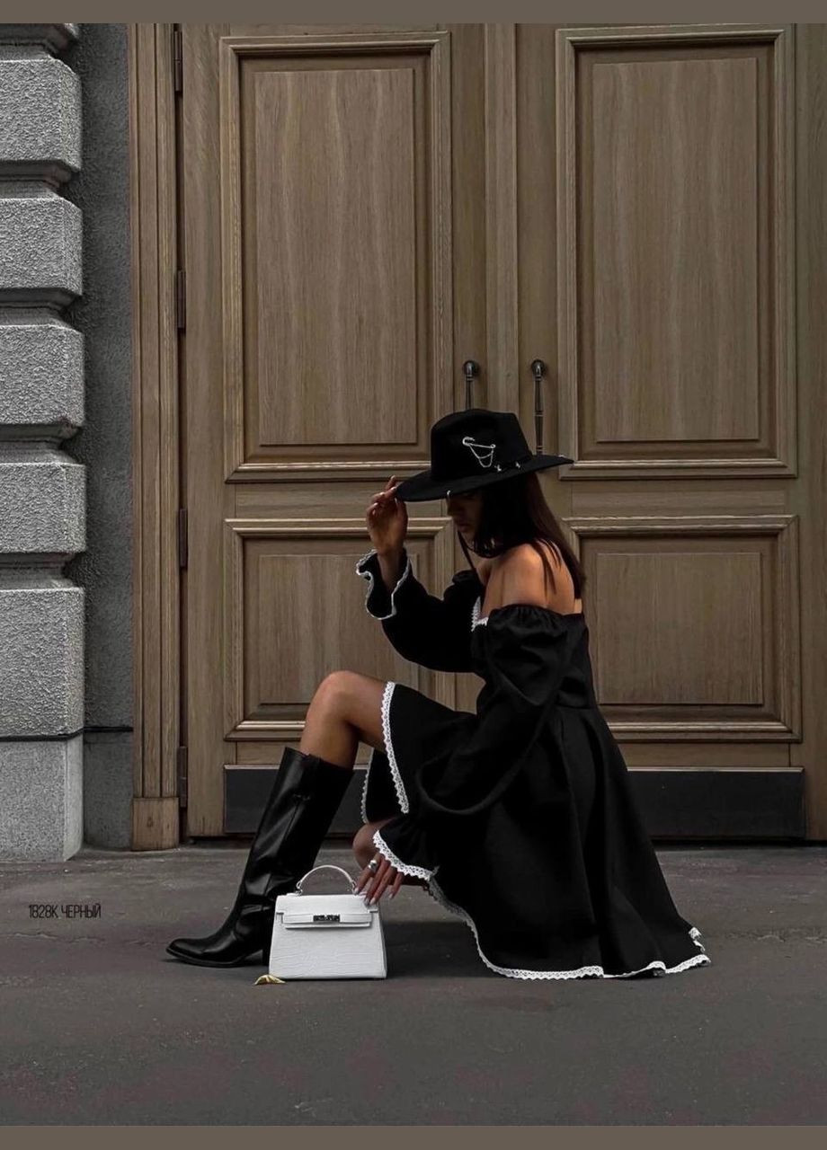 Чорна ділова, повсякденний, святковий, вечірня сукня Украина однотонна