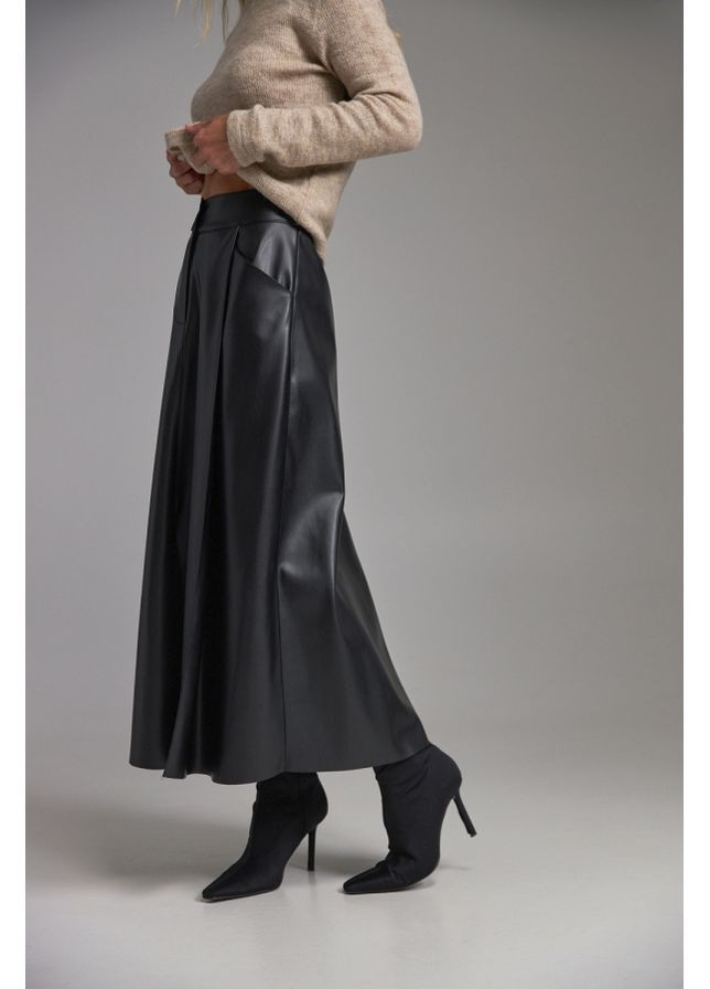 Черная юбка с карманами 3073 черный Triko Bakh