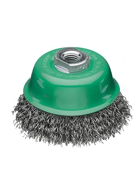 Щетка чашечная 150хМ14х2,0 гофрированная нержавеющая проволока 0,3 мм 6500 об/мин 429367 (13828) Lessmann (295041321)