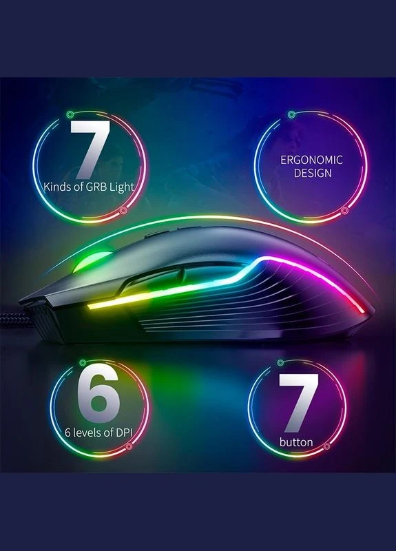 Мышь проводная Gaming CW905 черная Onikuma (293346855)