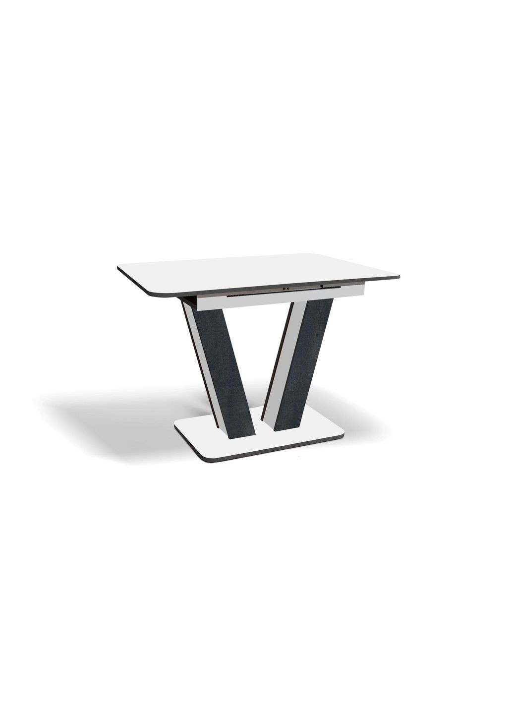 Стол обеденный раскладной Крафт Белый/Угольный камень Fusion Furniture (341525686)