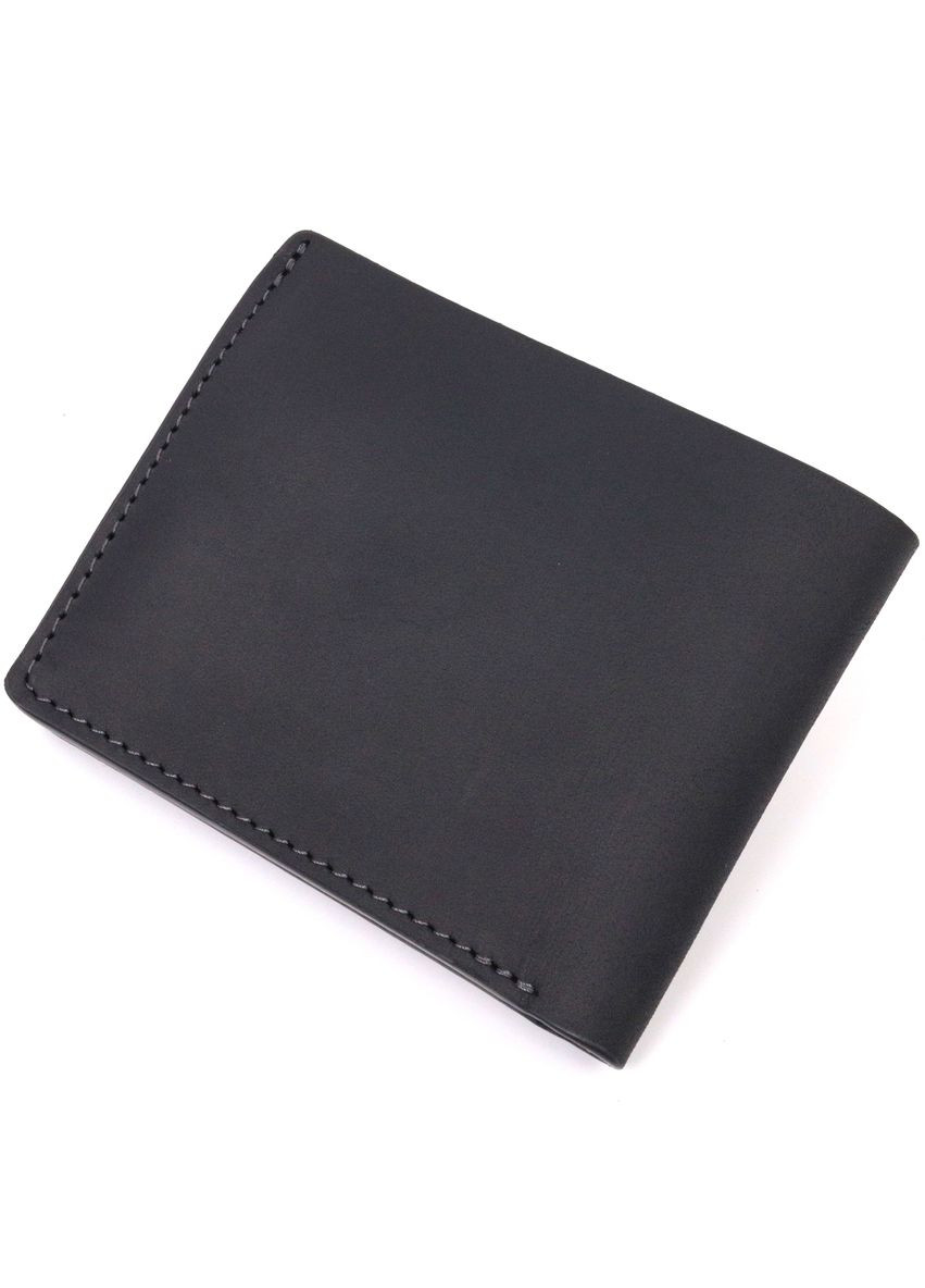 Матове шкіряне портмоне у дві складення Серце чорний 16733 Grande Pelle (329195864)