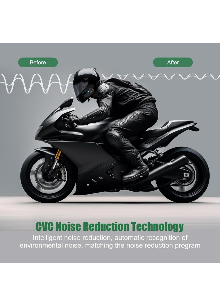 Мотогарнітура Q8, інтерком Bluetooth 1000м з CVC шумозаглушенням, FM, IP67, 1200 мАг акумулятор, з Mesh 3.0 No Brand (346493705)