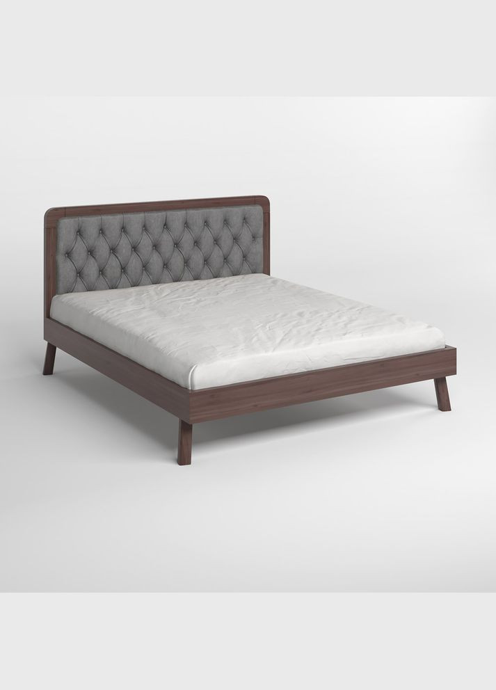 Двуспальная деревянная кровать Токио/Аляска 93 (Серый) 160х200 см (MBG-4805) Mebigrand (368283195)