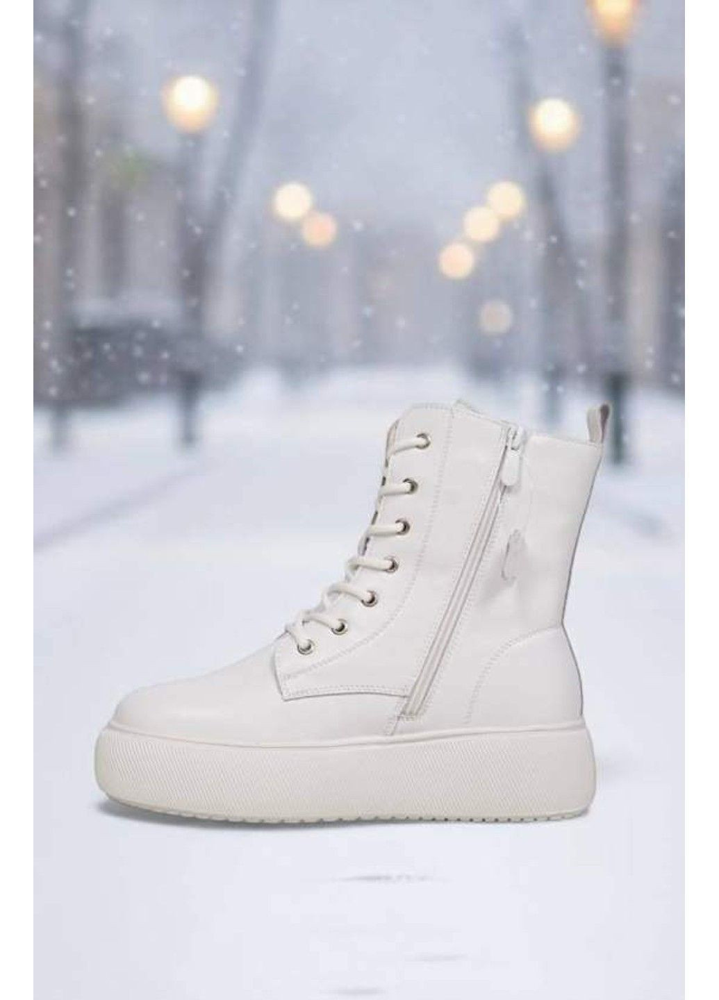 Черевики жіночі шкіряні зимові білі (CQ266) Seven (372854056)