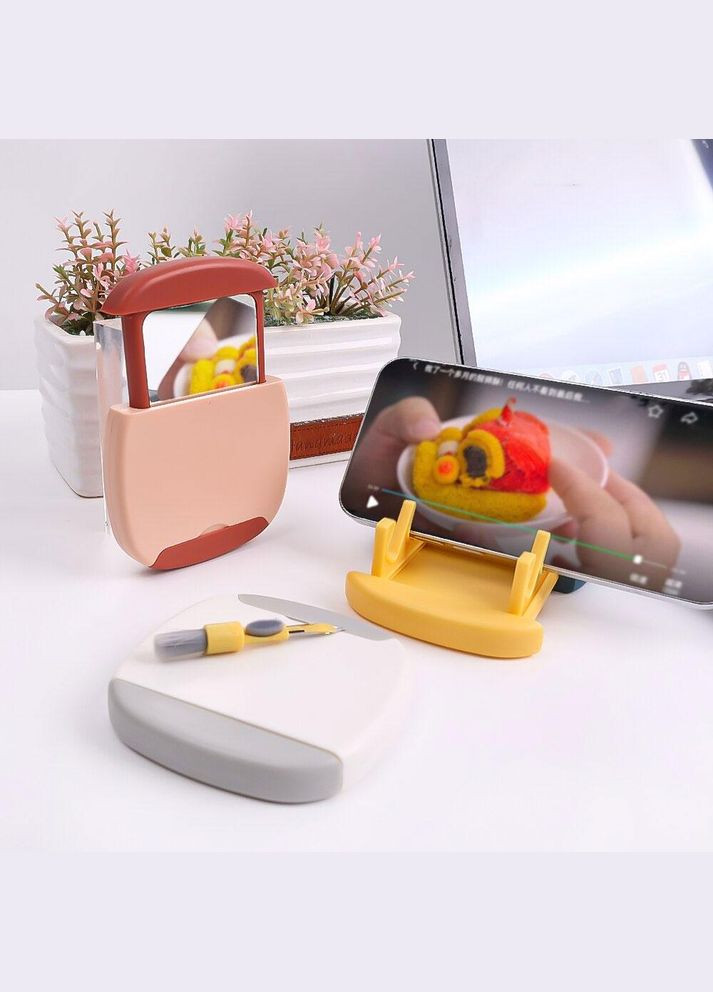 Набір 3 в 1 дзеркало щіточка та підставка синій (NR0123_2) No Brand (370718948)