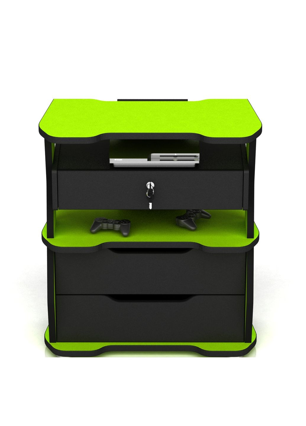 Комод для геймера XGamer CITY 2 ЛДСП 70/42/79 см чорно-зелений No Brand (355412626)